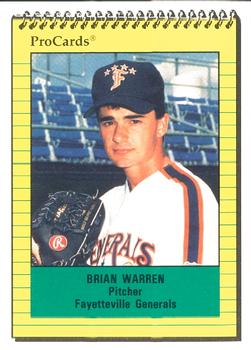 1991 ProCards #1171 Brian Warren Front