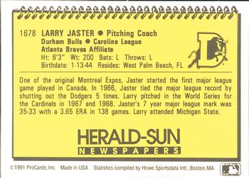 1991 ProCards #1678 Larry Jaster Back