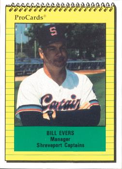 1991 ProCards #1838 Bill Evers Front