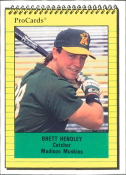 1991 ProCards #2134 Brett Hendley Front
