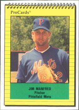 1991 ProCards #3419 Jim Manfred Front