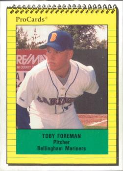 1991 ProCards #3657 Toby Foreman Front