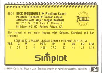 1991 ProCards #3801 Rick Rodriguez Back