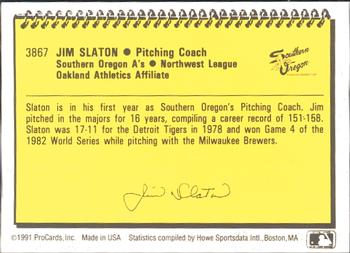 1991 ProCards #3867 Jim Slaton Back