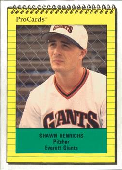 1991 ProCards #3907 Shawn Henrichs Front