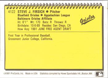 1991 ProCards #4122 Stevie Firsich Back