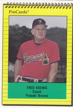 1991 ProCards #4024 Fred Koenig Front