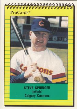 1991 ProCards #524 Steve Springer Front