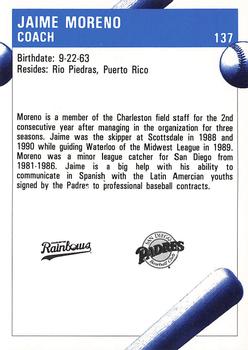 1992 Fleer ProCards #137 Jaime Moreno Back