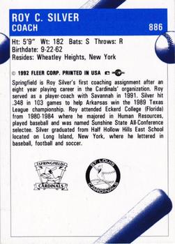 1992 Fleer ProCards #886 Roy Silver Back