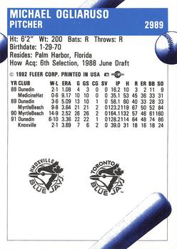 1992 Fleer ProCards #2989 Mike Ogliaruso Back