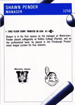 1992 Fleer ProCards #3250 Shawn Pender Back