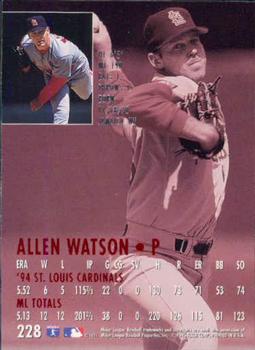 1995 Ultra #228 Allen Watson Back