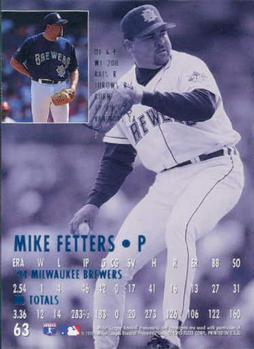 1995 Ultra #63 Mike Fetters Back