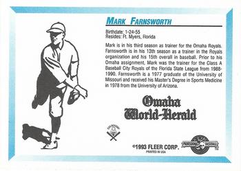 1993 Fleer ProCards #NNO Mark Farnsworth Back