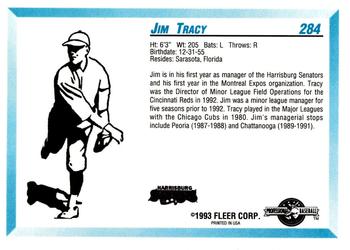 1993 Fleer ProCards #284 Jim Tracy Back