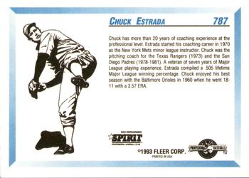 1993 Fleer ProCards #787 Chuck Estrada Back