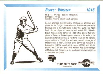 1993 Fleer ProCards #1015 Rocket Wheeler Back