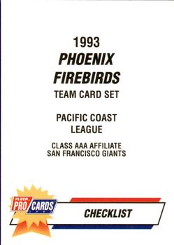 1993 Fleer ProCards #1535 Checklist Front