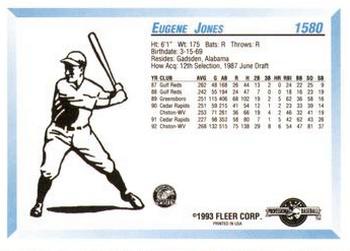 1993 Fleer ProCards #1580 Eugene Jones Back