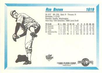 1993 Fleer ProCards #1619 Rob Brown Back