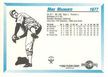 1993 Fleer ProCards #1677 Mike Magnante Back