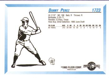 1993 Fleer ProCards #1723 Danny Perez Back