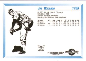 1993 Fleer ProCards #1769 Joe Waldron Back