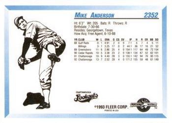 1993 Fleer ProCards #2352 Mike Anderson Back