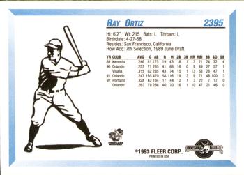 1993 Fleer ProCards #2395 Ray Ortiz Back