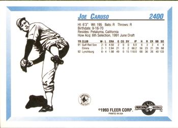 1993 Fleer ProCards #2400 Joe Caruso Back