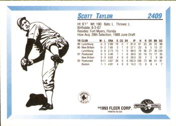 1993 Fleer ProCards #2409 Scott Taylor Back