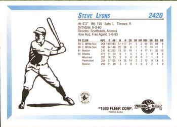 1993 Fleer ProCards #2420 Steve Lyons Back