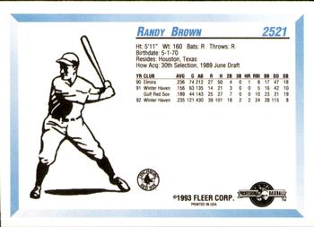 1993 Fleer ProCards #2521 Randy Brown Back