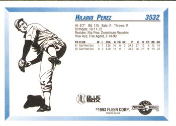 1993 Fleer ProCards #3532 Hilario Perez Back