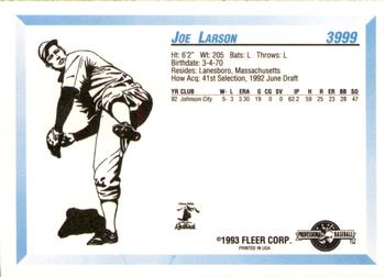 1993 Fleer ProCards #3999 Joe Larson Back