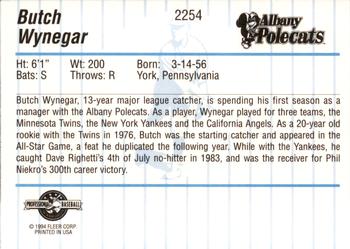 1994 Fleer ProCards #2254 Butch Wynegar Back