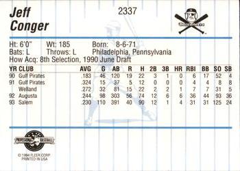 1994 Fleer ProCards #2337 Jeff Conger Back