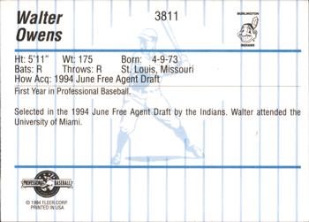 1994 Fleer ProCards #3811 Walter Owens Back