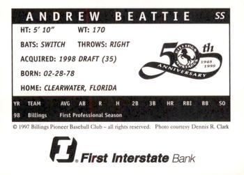 1998 Billings Mustangs #NNO Andrew Beattie Back