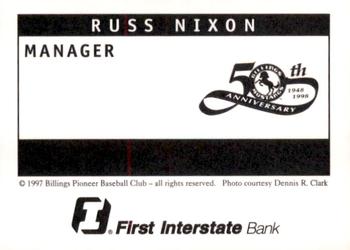 1998 Billings Mustangs #NNO Russ Nixon Back