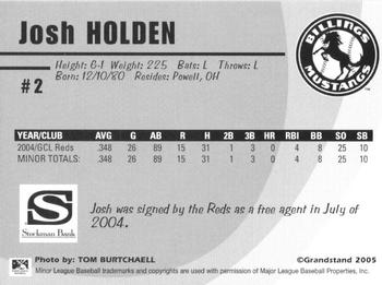2005 Grandstand Billings Mustangs #NNO Josh Holden Back