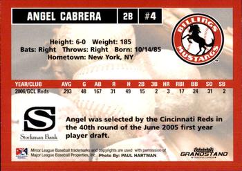 2007 Grandstand Billings Mustangs #NNO Angel Cabrera Back