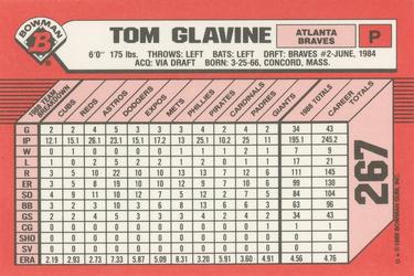 1989 Bowman - Collector's Edition (Tiffany) #267 Tom Glavine Back