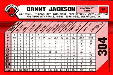 1989 Bowman - Collector's Edition (Tiffany) #304 Danny Jackson Back