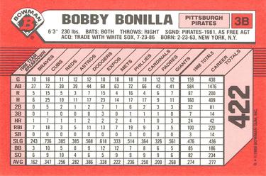 1989 Bowman - Collector's Edition (Tiffany) #422 Bobby Bonilla Back