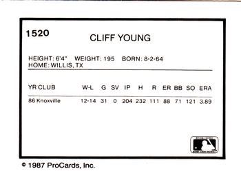 1987 ProCards #1520 Cliff Young Back