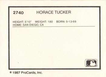 1987 ProCards #2740 Horace Tucker Back