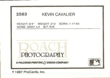 1987 ProCards #2563 Kevin Cavalier Back