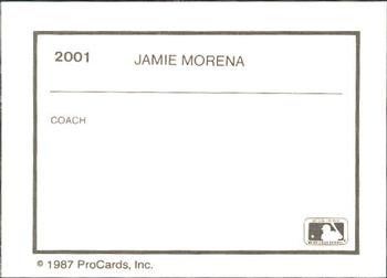 1987 ProCards #2001 Jaime Moreno Back
